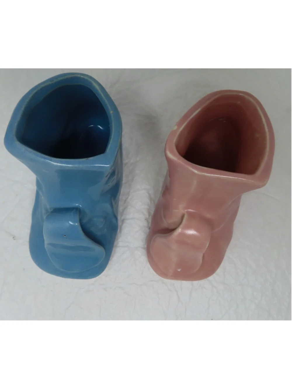 Gender Reveal Ceramic Glazed Baby Boots Planters